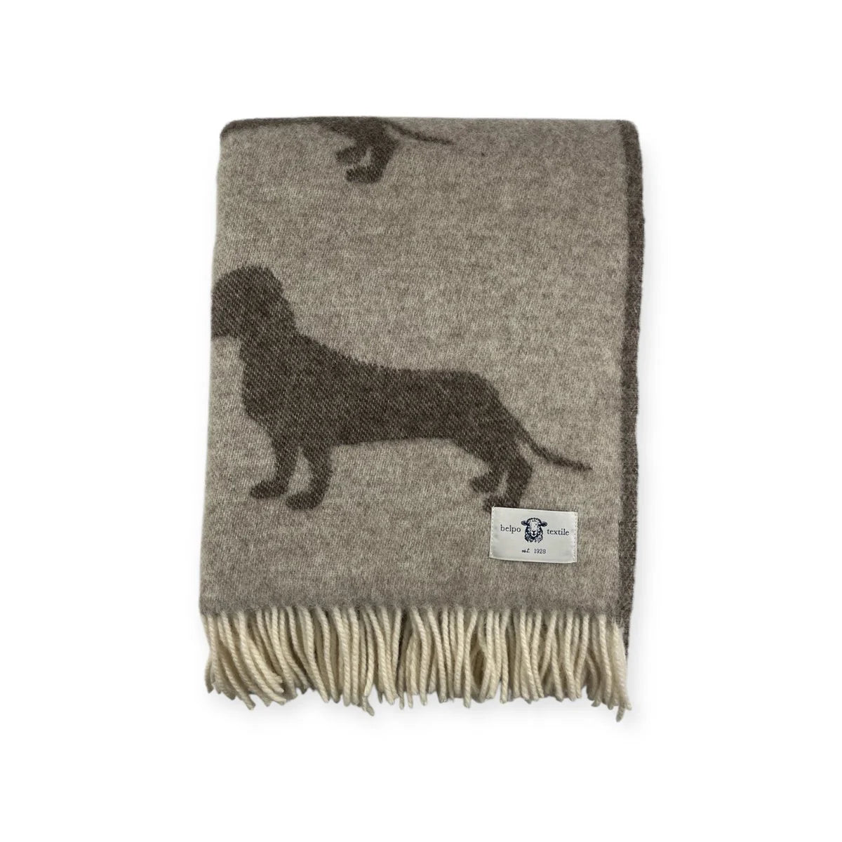 Teckel plaid 100%new wool brown/beige 130x170