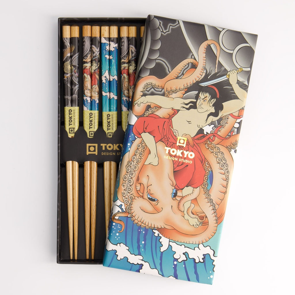 Chopstick giftset 5 Yakuza octopus