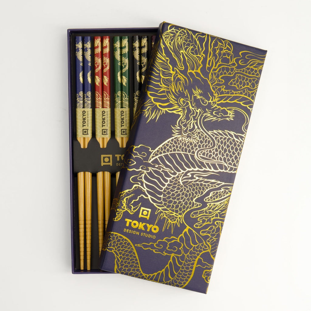 chopstick giftset 5 dragon
