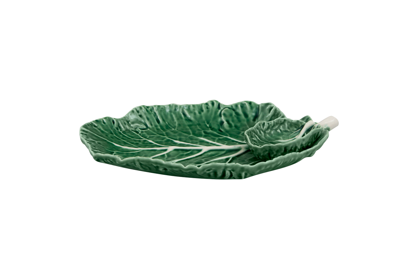 Leaf with small bowl - cabbage - natural