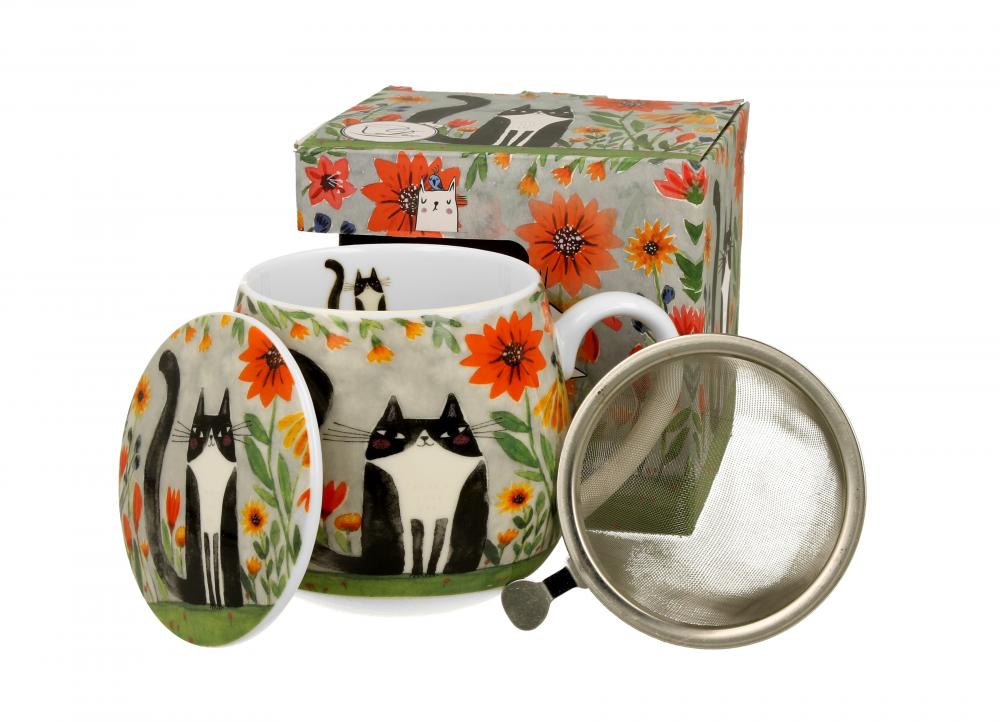 Duo cats mugs + infuser meadow