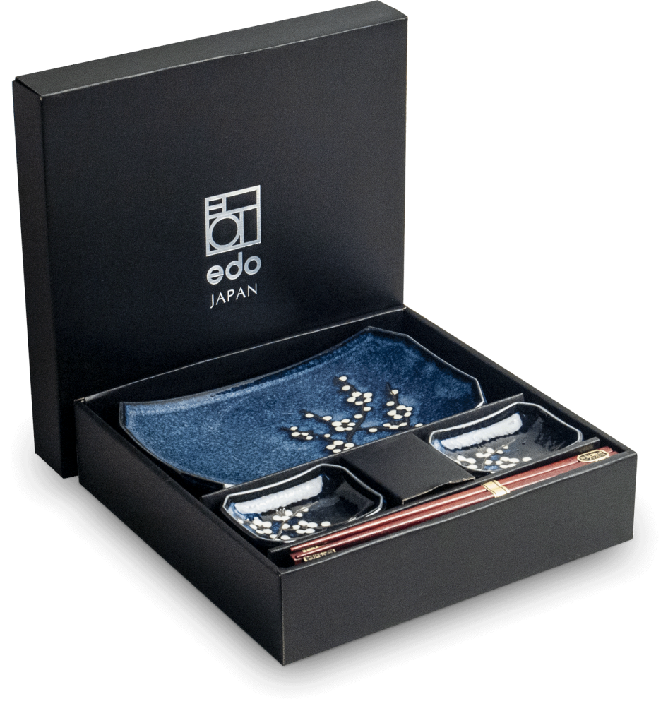 Edo Hanna blue sushi plate set 2pers