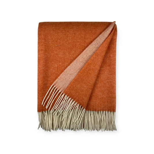 2-Sided Plaid CORAL/WHITE 140*200  80% Merino Wool, 20% Nylon