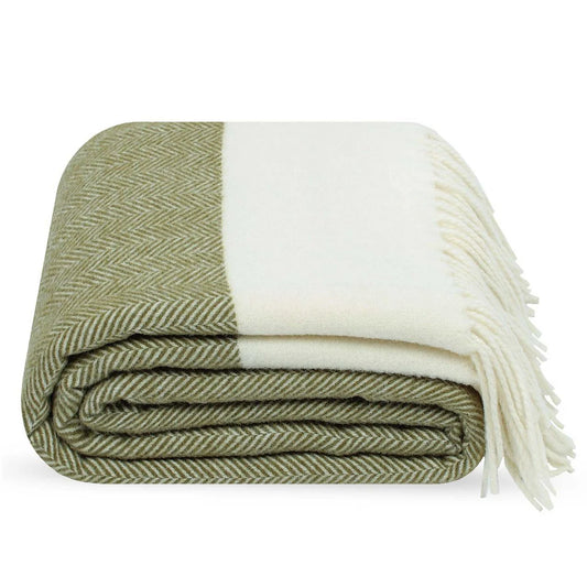 Wallace Plaids - 100% Australian Wool - Olive green 130*170