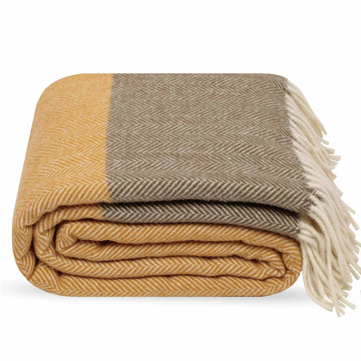 Wallace Plaids - 100% Australian Wool-Mustard 130*170