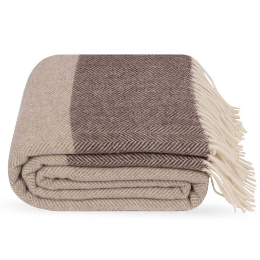 Wallace Plaids - 100% Australian Wool - Natural Brown 130*170