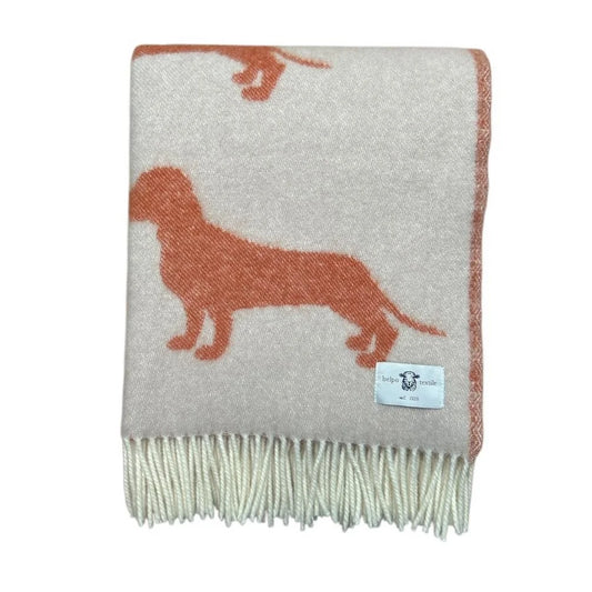 Teckel plaid 100% new wool rust 130x170