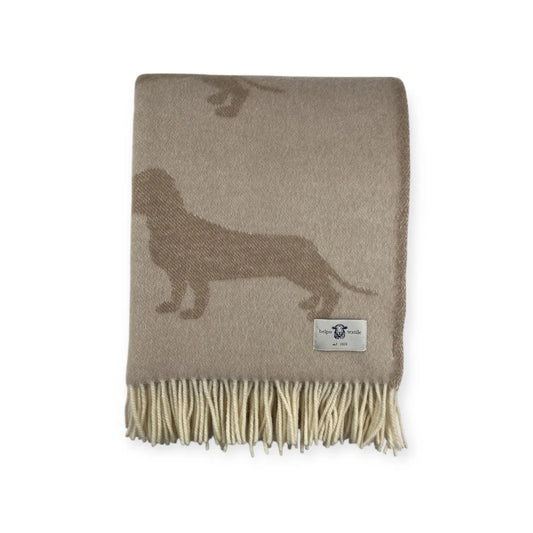 Teckel plaid 100%new wool sand/coffee 130x170