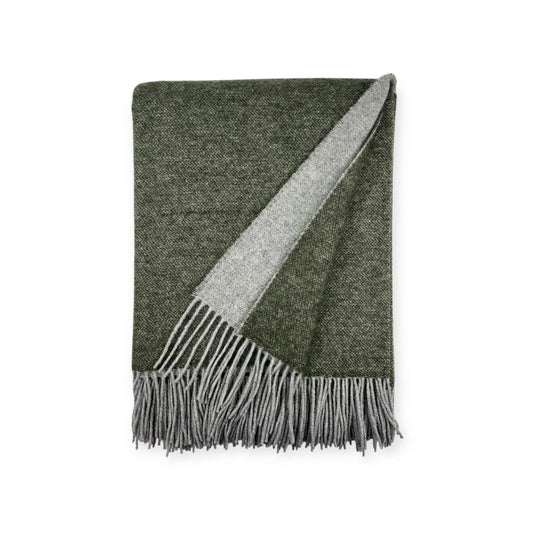 2-Sided Plaid DARK GREEN140*200  80% Merino Wool, 20% Nylon