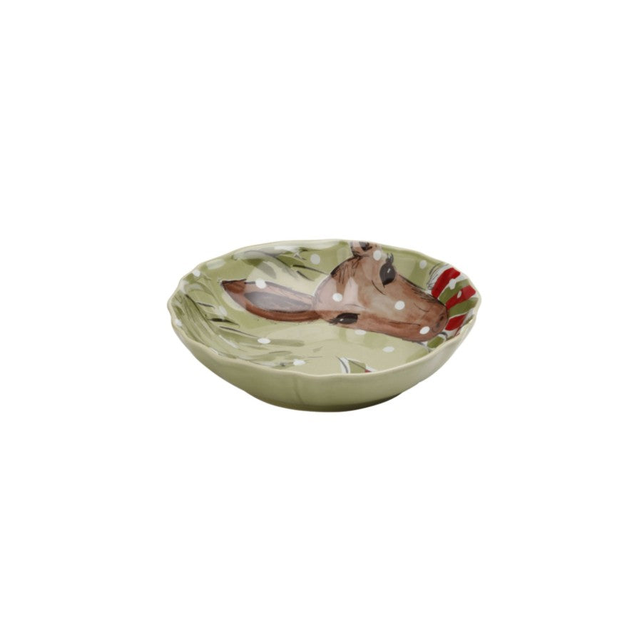 Soup/pasta bowl deer friends -23cm - green