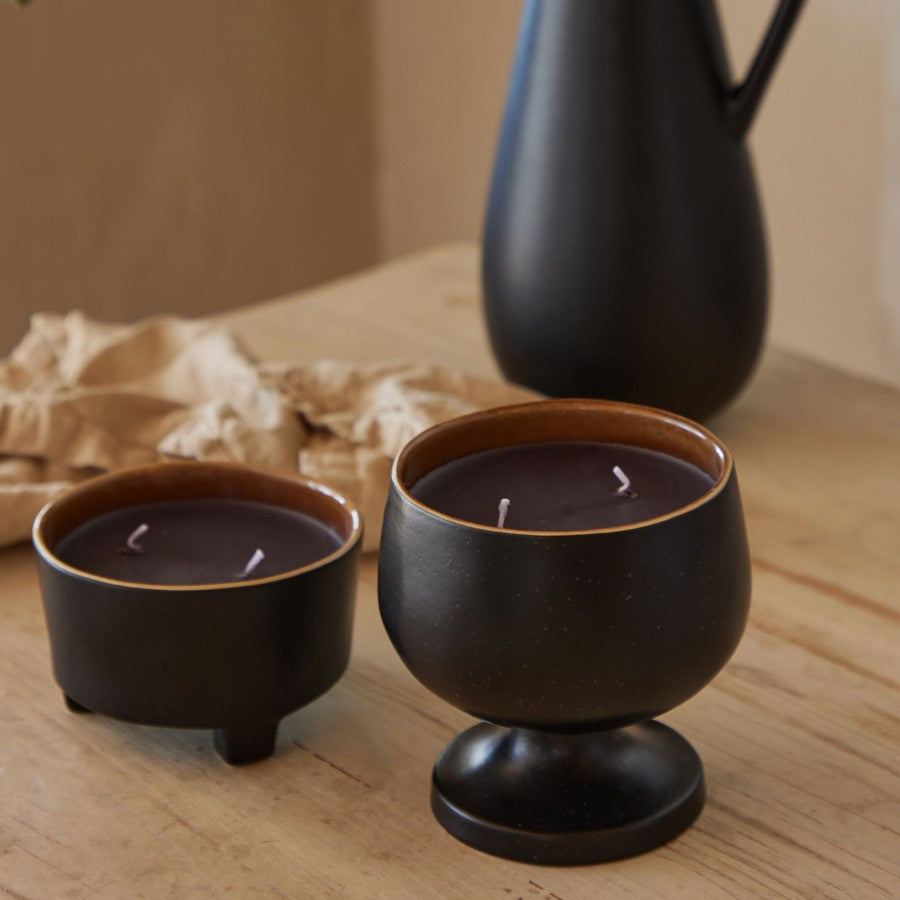 Footed bowl soy wax candle - riviera - 12cm