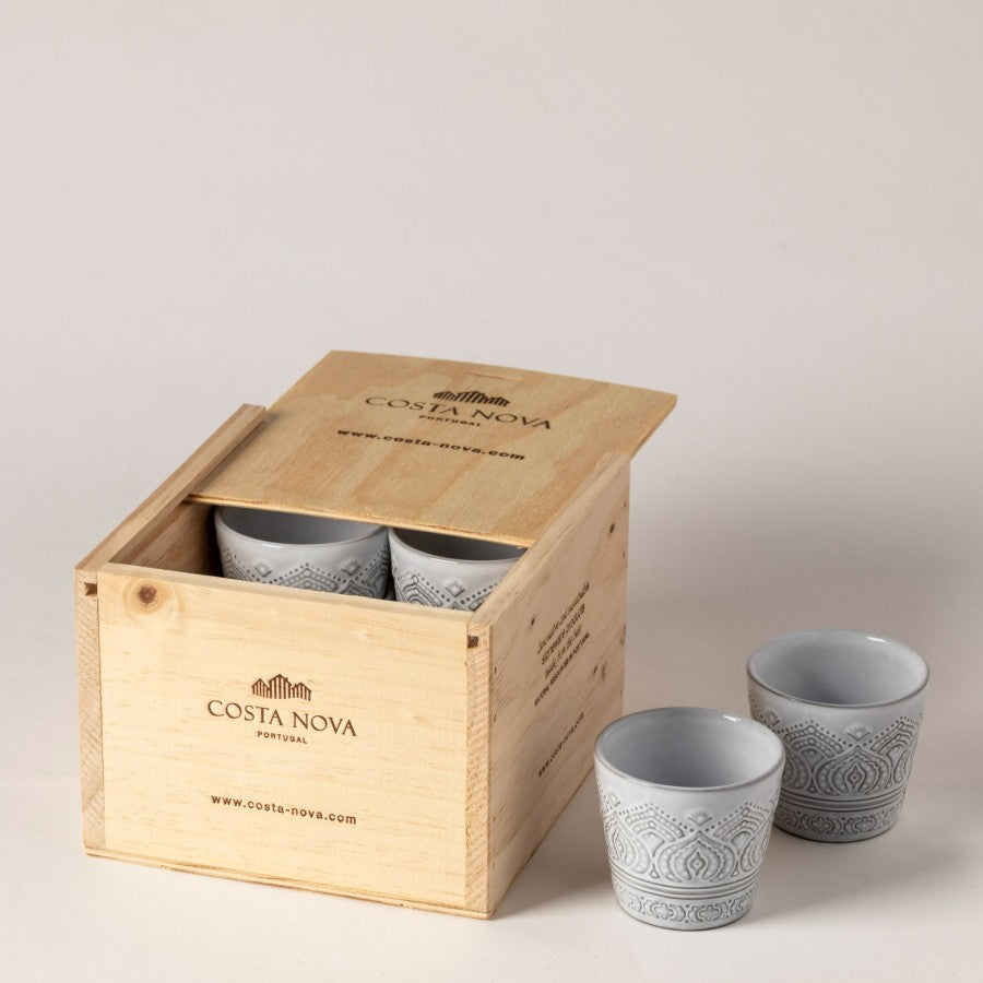 Gift box 8 espresso cups - white kenya