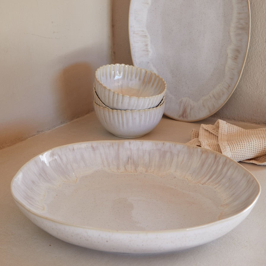 Pasta serving bowl eivissa - 37cm - sand beige