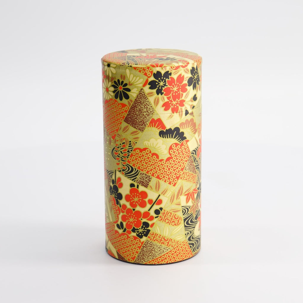 Tea container 7,4x15,5 200gr gold flower