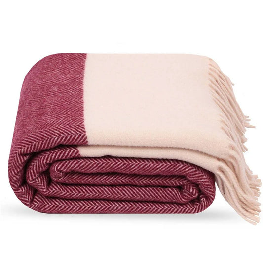 Wallace Plaids - 100% Australian Wool - Burgundy 130*170