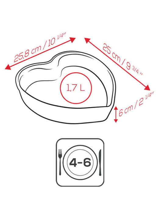 Hartvormige keramische ovenschaal - 26cm