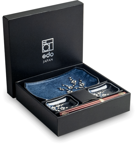 Edo Hanna blue sushi plate set 2pers